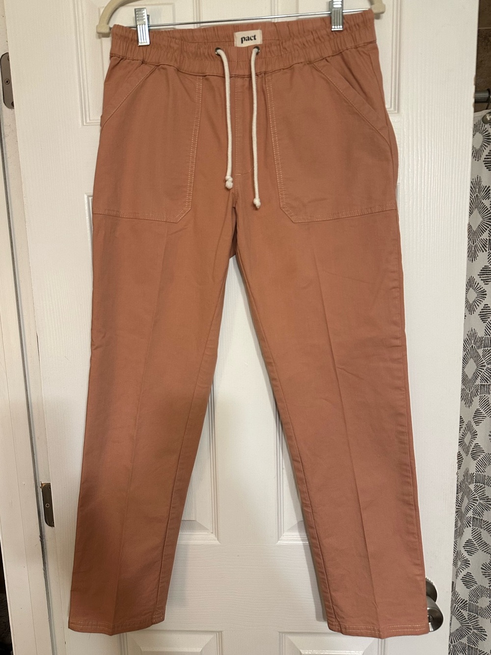 Pact Daily Woven Twill Utility Pant Straight Leg Ochre Organic Cotton Women’s M
